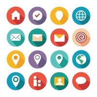 Contact Us icon set collection for websites and mobile applications vector