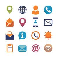 Contact Us icon set collection for websites and mobile applications vector
