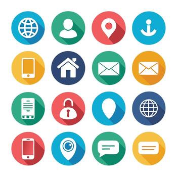 Contact Us icon set collection for websites and mobile applications vector