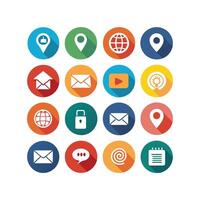 Contact Us icon set collection for websites and mobile applications vector
