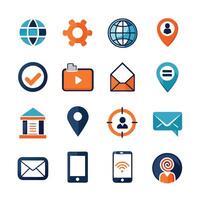 Contact Us icon set collection for websites and mobile applications vector