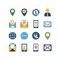 Contact Us icon set collection for websites and mobile applications vector