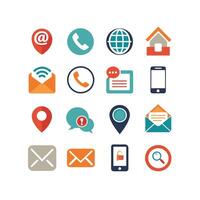 Contact Us icon set collection for websites and mobile applications vector