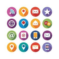 Contact Us icon set collection for websites and mobile applications vector