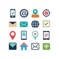 Contact Us icon set collection for websites and mobile applications vector
