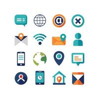 Contact Us icon set collection for websites and mobile applications vector