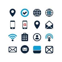 Contact Us icon set collection for websites and mobile applications vector