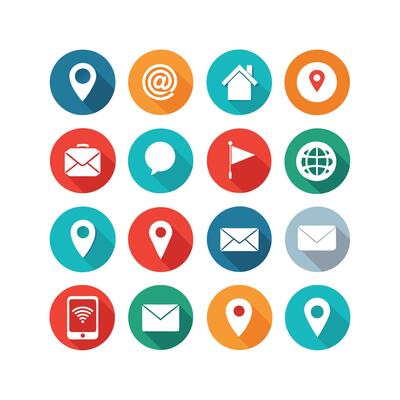 Contact Us icon set collection for websites and mobile applications