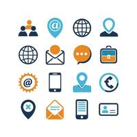 Contact Us icon set collection for websites and mobile applications vector