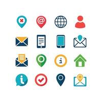 Contact Us icon set collection for websites and mobile applications vector