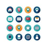Contact Us icon set collection for websites and mobile applications vector