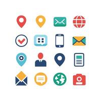 Contact Us icon set collection for websites and mobile applications vector