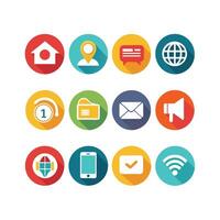 Contact Us icon set collection for websites and mobile applications vector