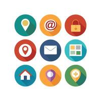 Contact Us icon set collection for websites and mobile applications vector