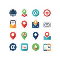 Contact Us icon set collection for websites and mobile applications vector
