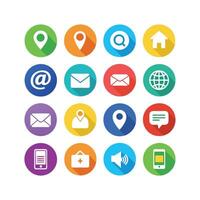 Contact Us icon set collection for websites and mobile applications vector