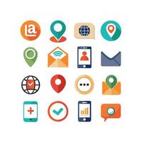 Contact Us icon set collection for websites and mobile applications vector