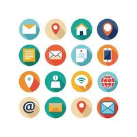 Contact Us icon set collection for websites and mobile applications vector