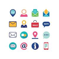Contact Us icon set collection for websites and mobile applications vector