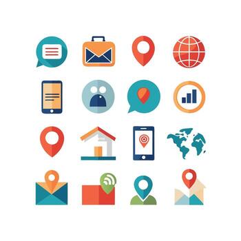 Contact Us icon set collection for websites and mobile applications vector