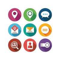 Contact Us icon set collection for websites and mobile applications vector