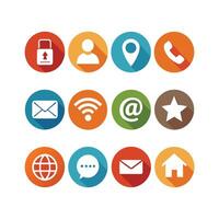 Contact Us icon set collection for websites and mobile applications vector
