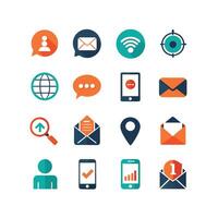 Contact Us icon set collection for websites and mobile applications vector
