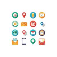 Contact Us icon set collection for websites and mobile applications vector
