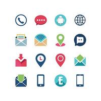 Contact Us icon set collection for websites and mobile applications vector