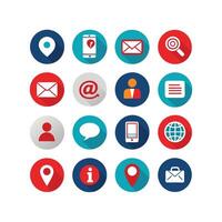 Contact Us icon set collection for websites and mobile applications vector