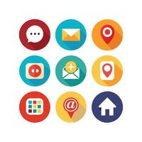 Contact Us icon set collection for websites and mobile applications vector