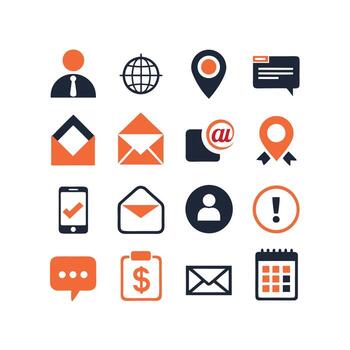 Contact Us icon set collection for websites and mobile applications vector