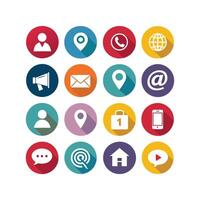 Contact Us icon set collection for websites and mobile applications vector