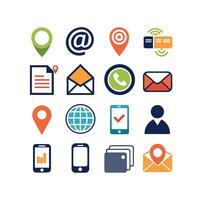 Contact Us icon set collection for websites and mobile applications vector