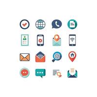 Contact Us icon set collection for websites and mobile applications vector