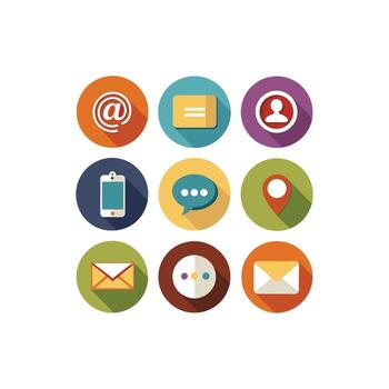 contacto nosotros icono conjunto colección para sitios web y móvil aplicaciones vector