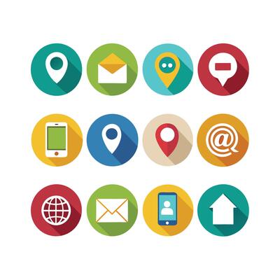Contact Us icon set collection for websites and mobile applications