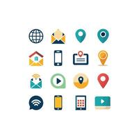 Contact Us icon set collection for websites and mobile applications vector