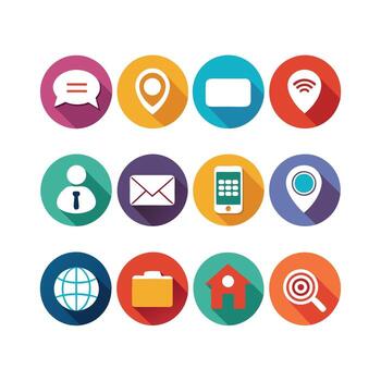 Contact Us icon set collection for websites and mobile applications vector