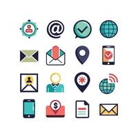 Contact Us icon set collection for websites and mobile applications vector