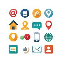Contact Us icon set collection for websites and mobile applications vector