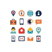 Contact Us icon set collection for websites and mobile applications vector