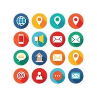 Contact Us icon set collection for websites and mobile applications vector