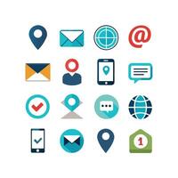 Contact Us icon set collection for websites and mobile applications vector