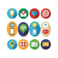 Contact Us icon set collection for websites and mobile applications vector