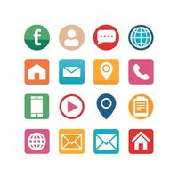 Contact Us icon set collection for websites and mobile applications vector