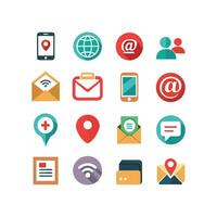 Contact Us icon set collection for websites and mobile applications vector