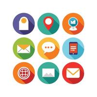 Contact Us icon set collection for websites and mobile applications vector