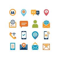 Contact Us icon set collection for websites and mobile applications vector