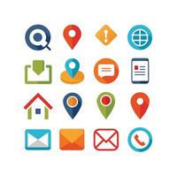 Contact Us icon set collection for websites and mobile applications vector